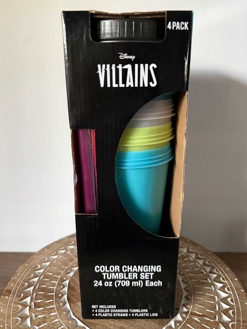 Disney Villains Color-Changing Tumbler Set 4 Pack 24 oz